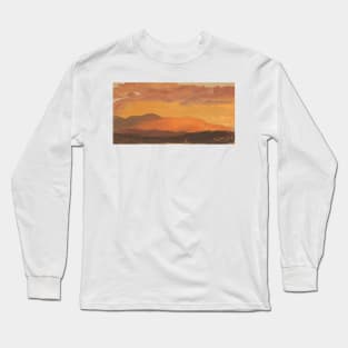 Sunset, Hudson Valley by Frederic Edwin Church Long Sleeve T-Shirt